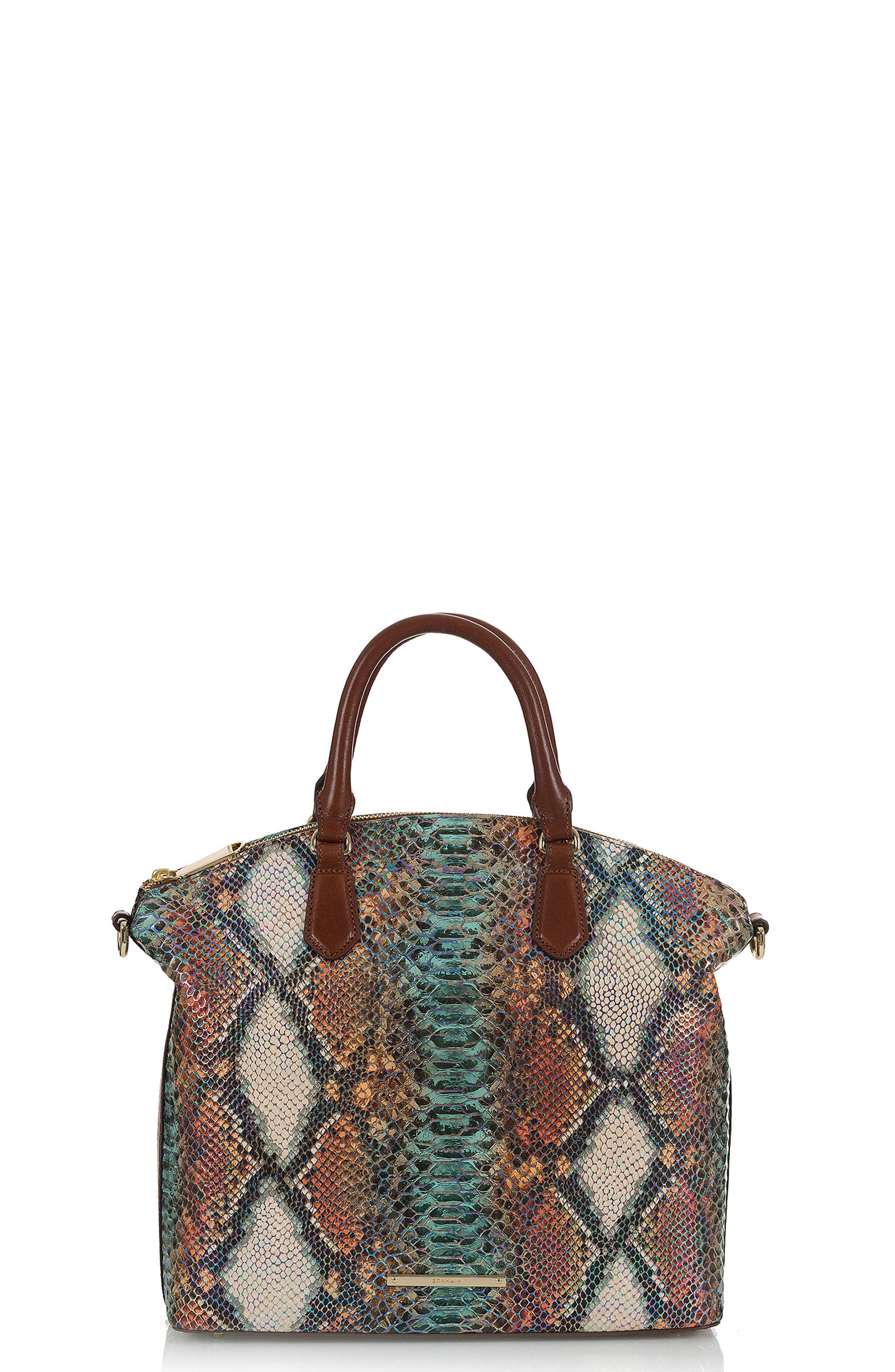 Large Duxbury Croc Embossed Leather Satchel, Main, color, MULTI