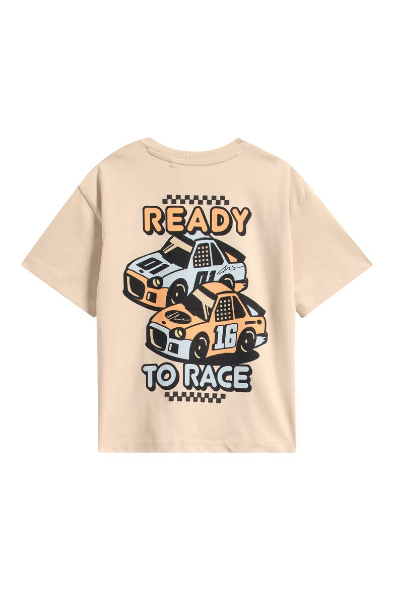 Kids' Racing Car Cotton Graphic T-Shirt, Alternate, color, NEUTRAL