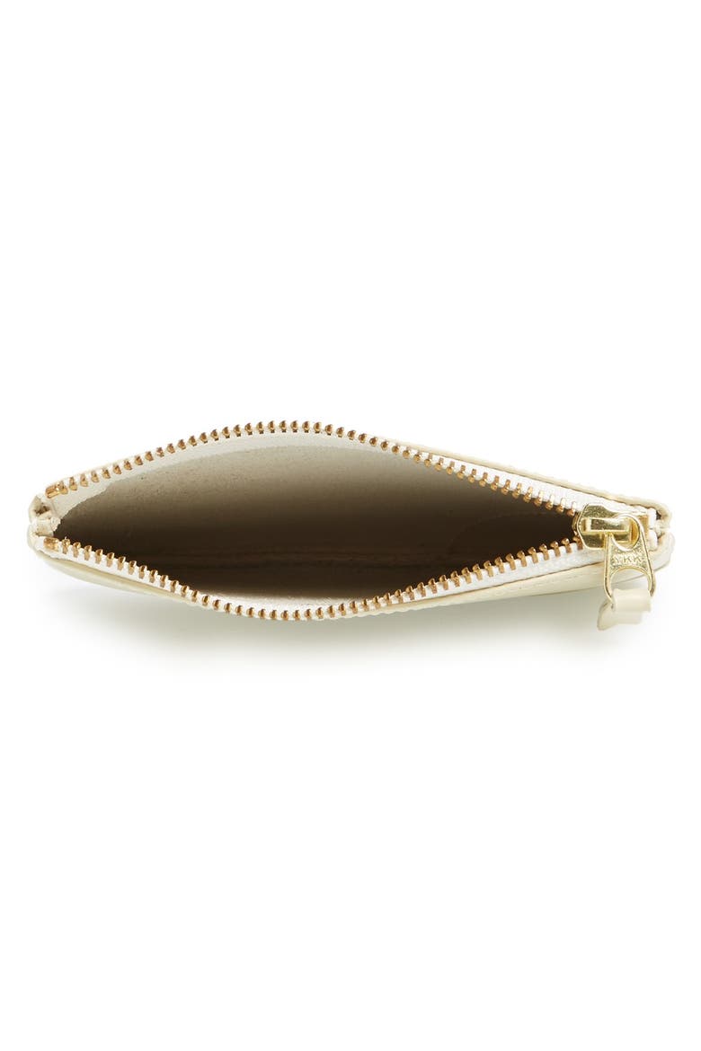 Small Classic Leather Zip-Up Pouch, Alternate, color, OFF WHITE