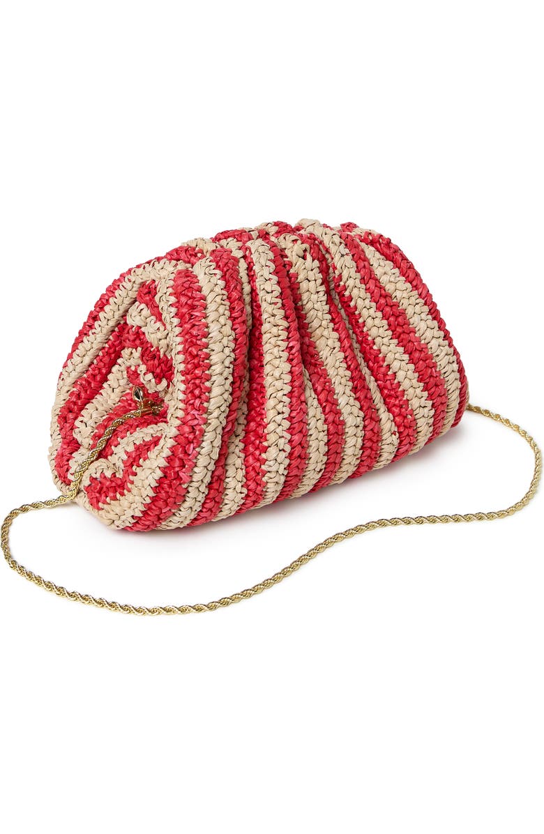 Loeffler Randall Bailey Crochet Clutch, Alternate, color, Red/ Natural