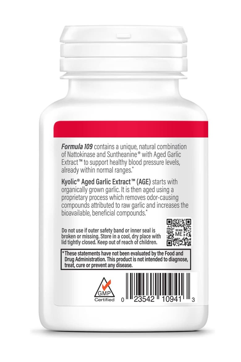 Aged Garlic Extract Supplement for Blood Pressure and Cardiovascular Health Support(40 servings), Alternate, color, None