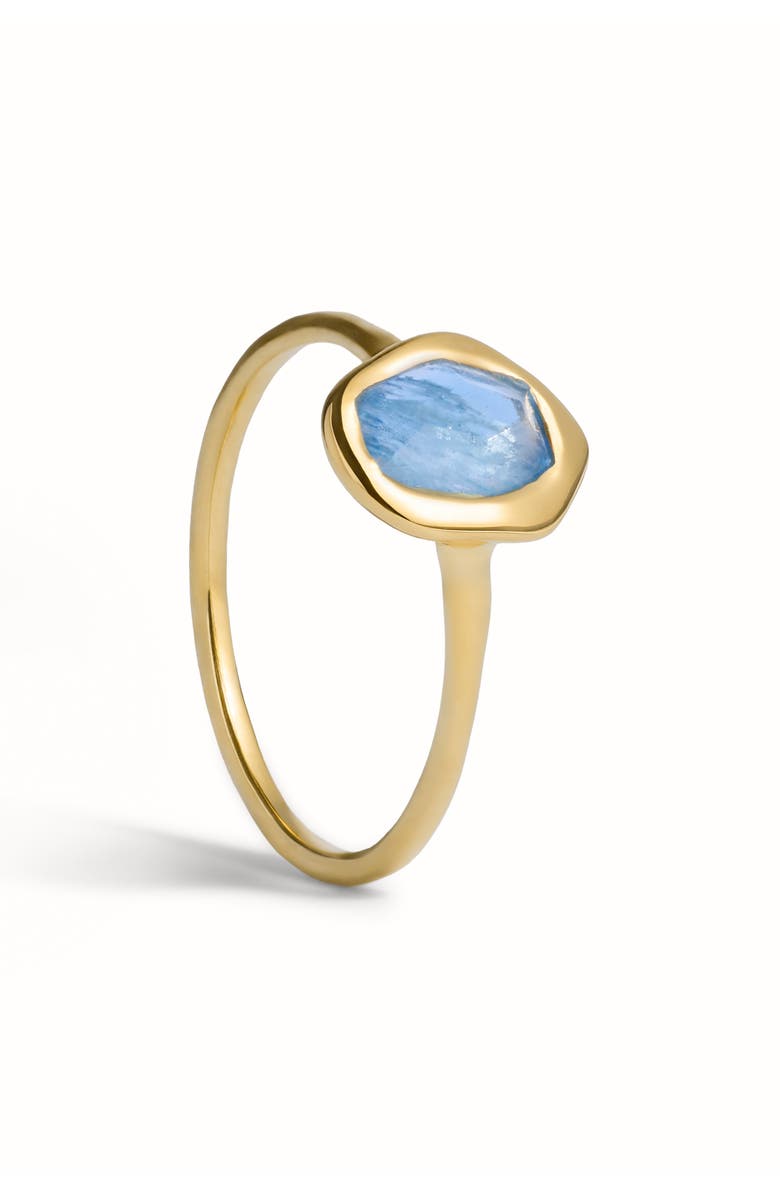 Monica Vinader Odyssey Stone Ring, Main, color, 18K Gold Vermeil / Aquamarine