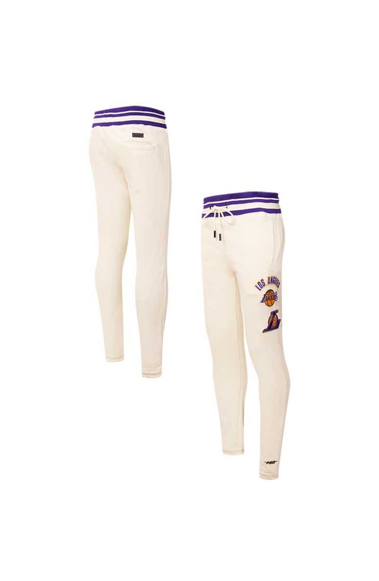 PRO STANDARD Men's Pro Standard Cream Los Angeles Lakers Retro Classic Fleece Sweatpants, Main, color, Cream
