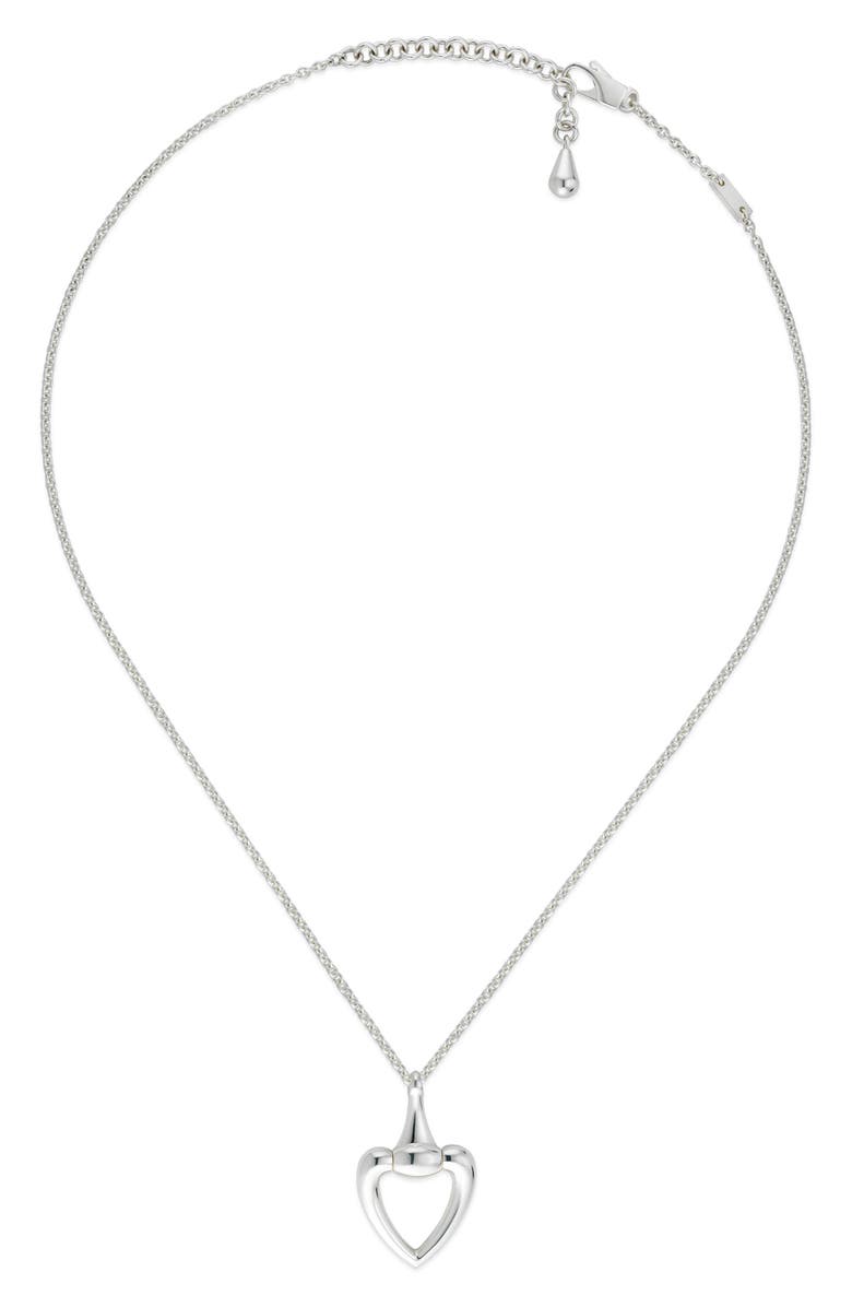 Gucci Heart Pendant Necklace, Alternate, color, Silver