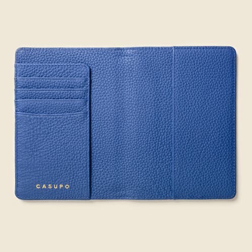 Casupo Leather Passport Wallet With Rfid Protection In Blue