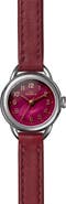 Shinola Runabout Mother of Pearl Leather Strap Watch, 25mm
