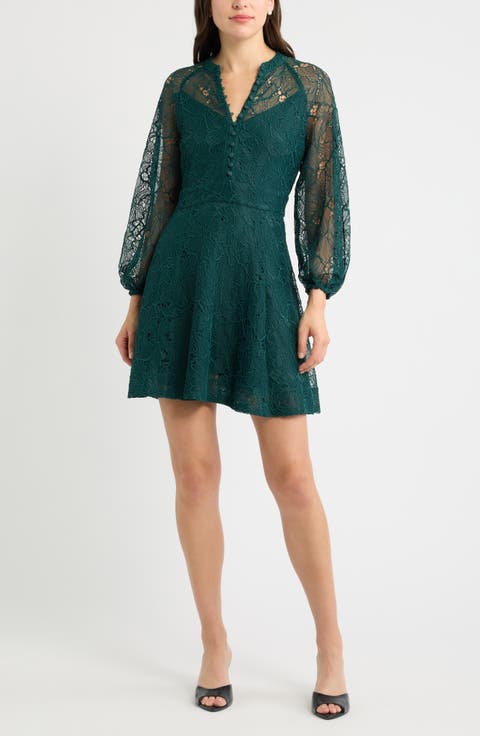 Long Sleeve Lace Minidress