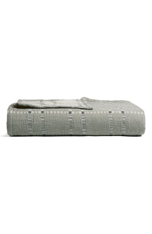 Parachute Grid Cotton & Wool Coverlet In Gray