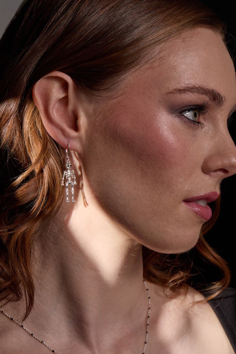 Skeleton Drop Earring, Alternate, color, Silver