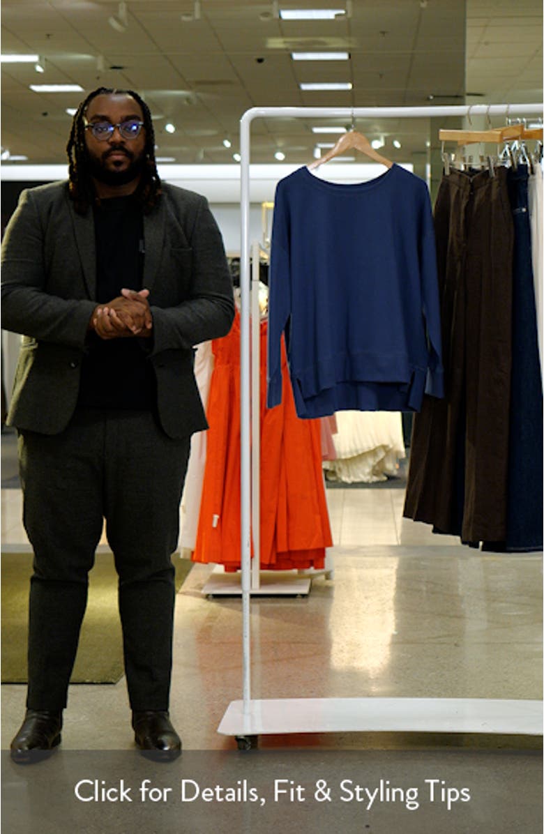 Crewneck Stretch Organic Cotton Sweatshirt, sales video thumbnail