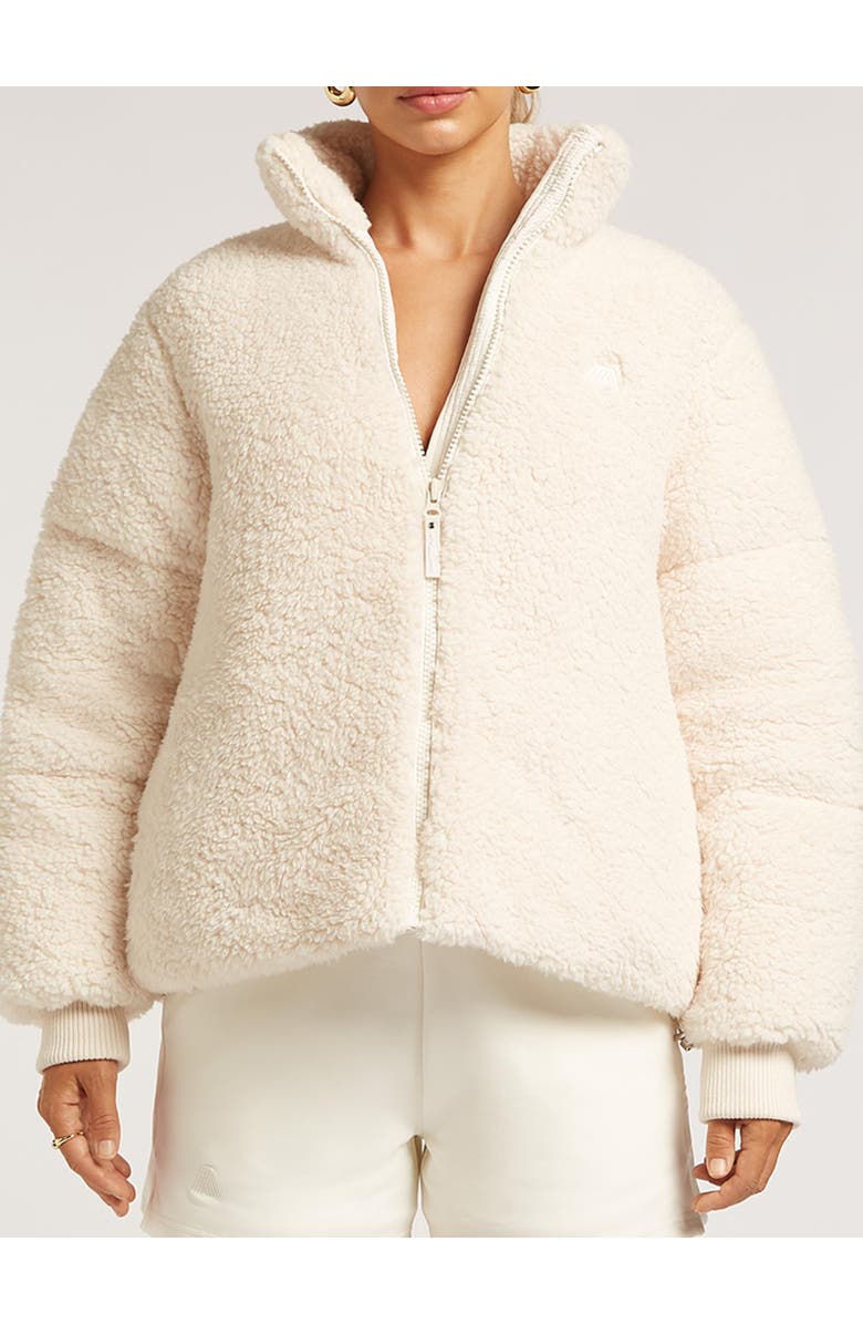 4TH ARQ Gigi High Collar Zip Fleece Jacket, Alternate, color, Cream