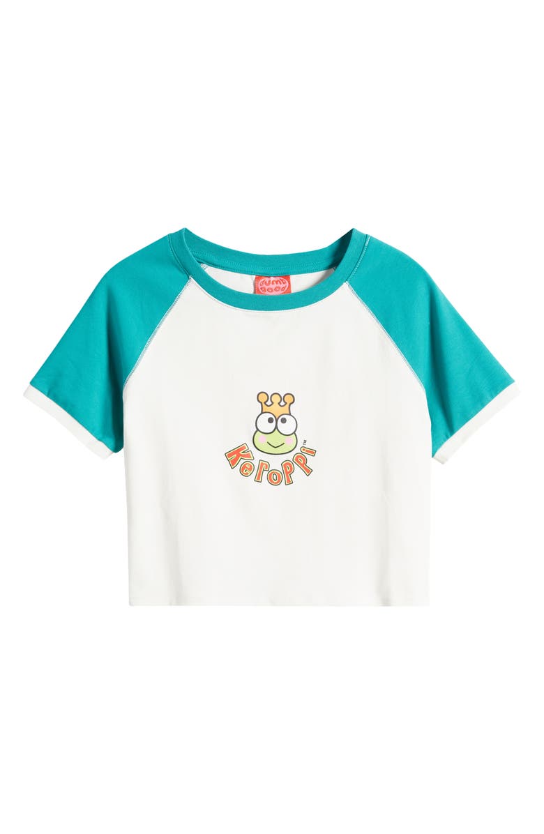DUMBGOOD x Sanrio Keroppi Colorblock Crop Graphic T-Shirt, Alternate, color, 