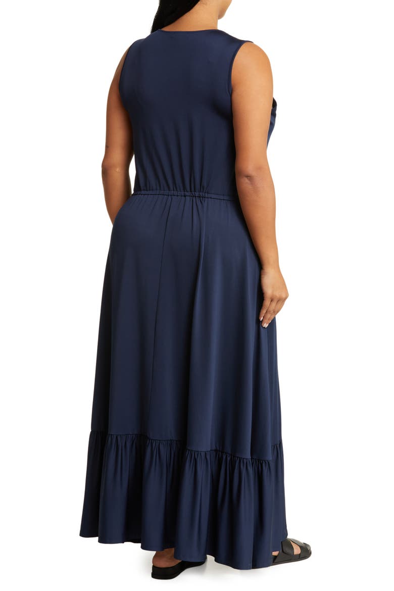 Alba Deep V Maxi Dress, Alternate, color, PEACOAT