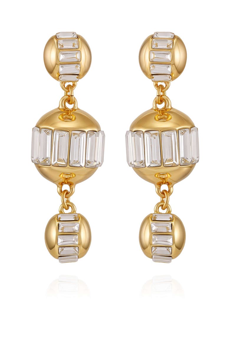 Vince Camuto Crystal Sphere Drop Earrings, Main, color, 14K Gold Plated