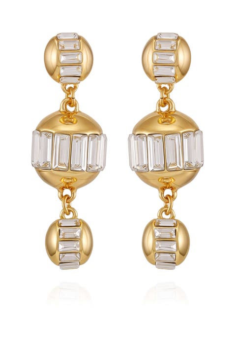Crystal Sphere Drop Earrings