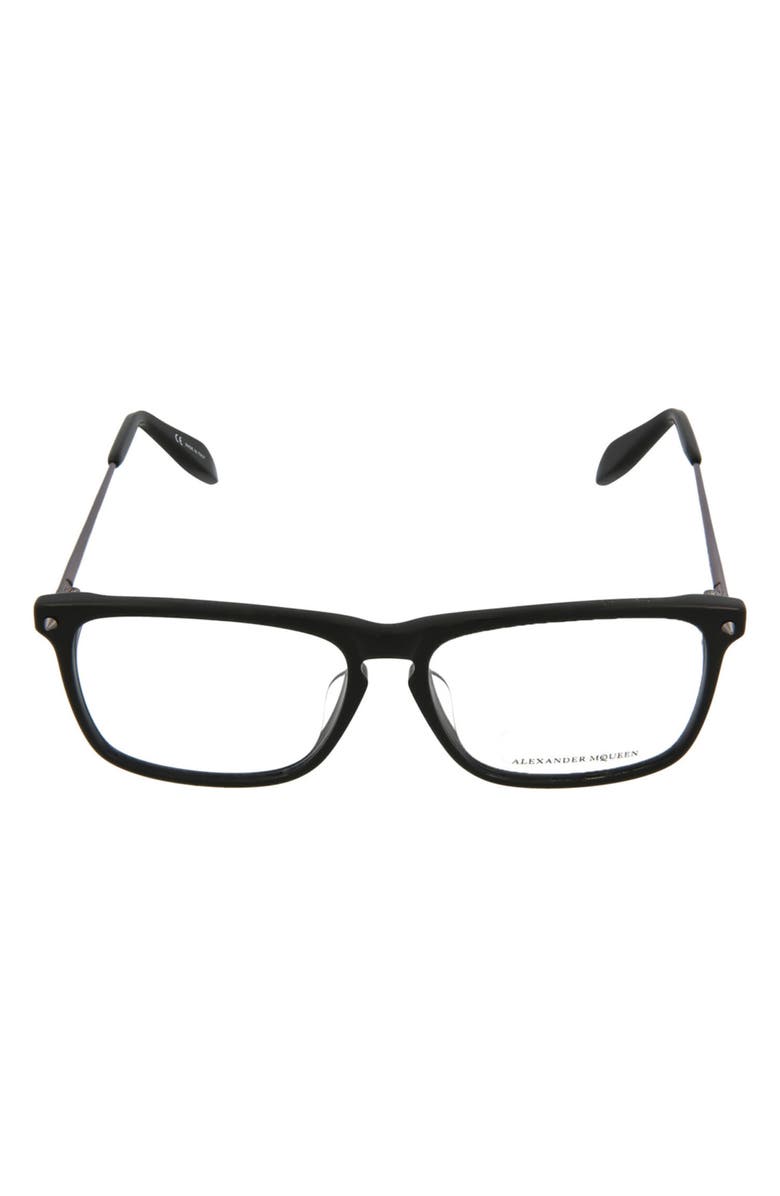 McQueen Alexander McQueen 57mm Rectangular Optical Frames, Main, color,