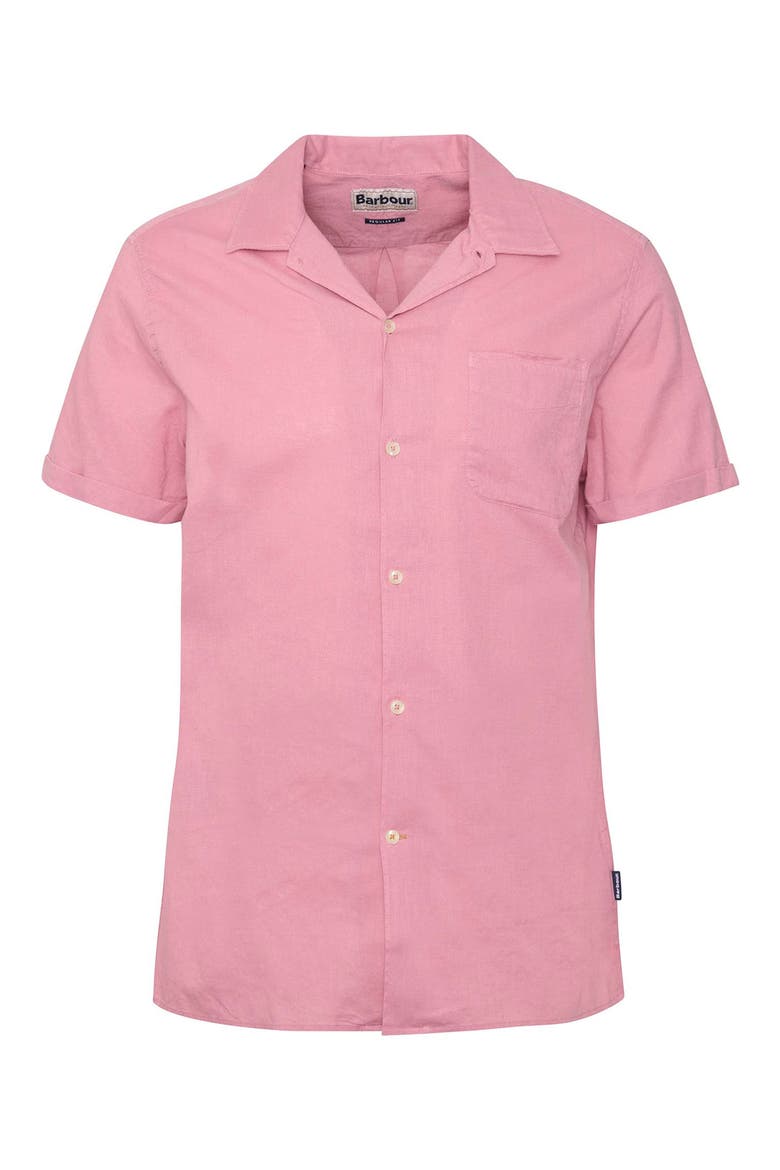 Nelson Garment Dye Cotton & Linen Camp Shirt, Alternate, color, TRUE PINK