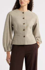 Nordstrom Collarless Sculpted Jacket