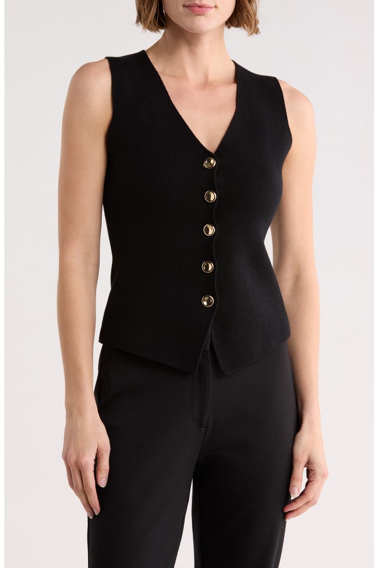 Button-Up Vest, Main, color, BLACK