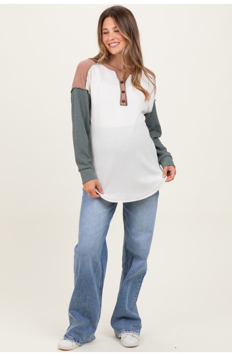 PinkBlush Vintage Wash Wide Leg Maternity Jeans, Alternate, color, Blue