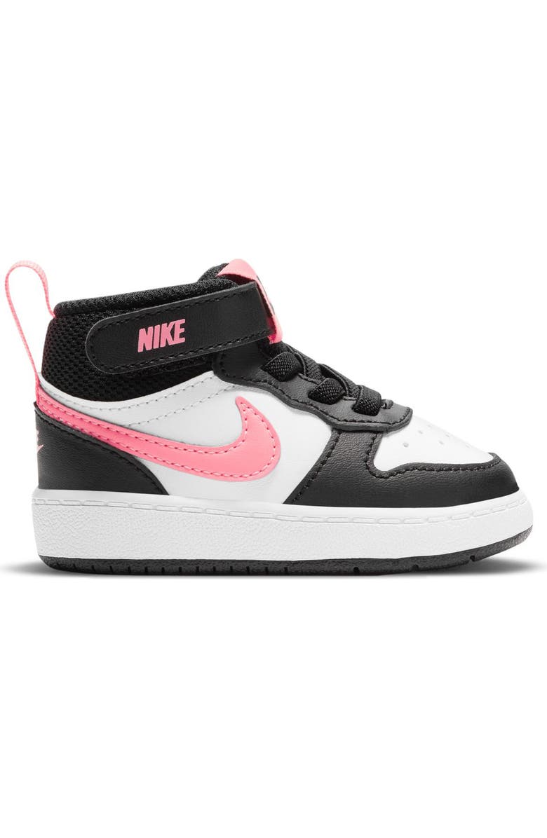 Nike Kids' Court Borough Mid 2 Sneaker, Alternate, color, Black/ White/ Sunset Pulse