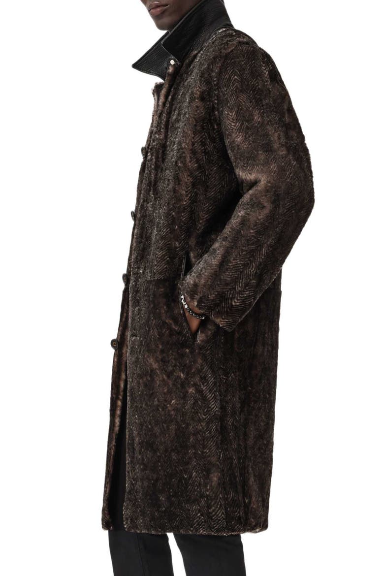 Gove Genuine Shearling Coat, Alternate, color, BLACK/ WHITE