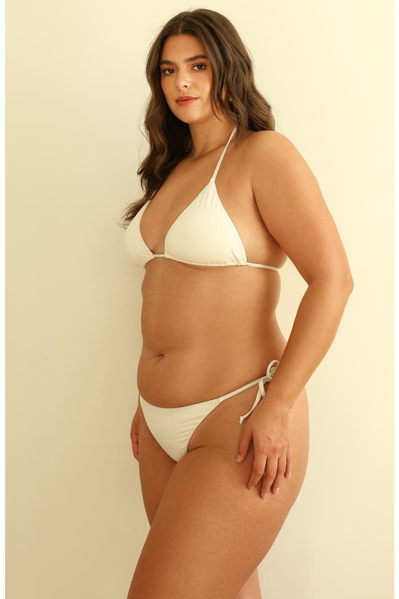 Palm Triangle Bikini Top, Alternate, color, Ivory
