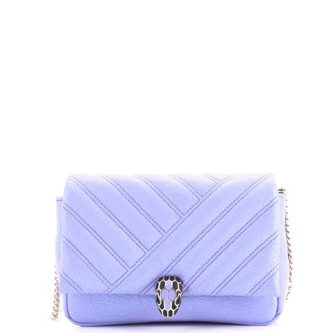 Serpenti Cabochon Shoulder Bag Diagonal Quilted Leather Mini
