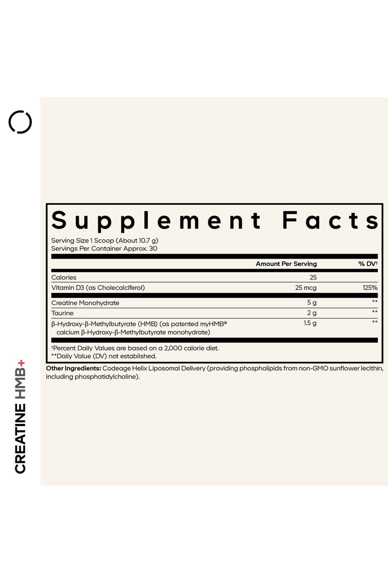 Creatine HMB+, Taurine, myHMB, Vitamin D3 Supplement, Alternate, color, White