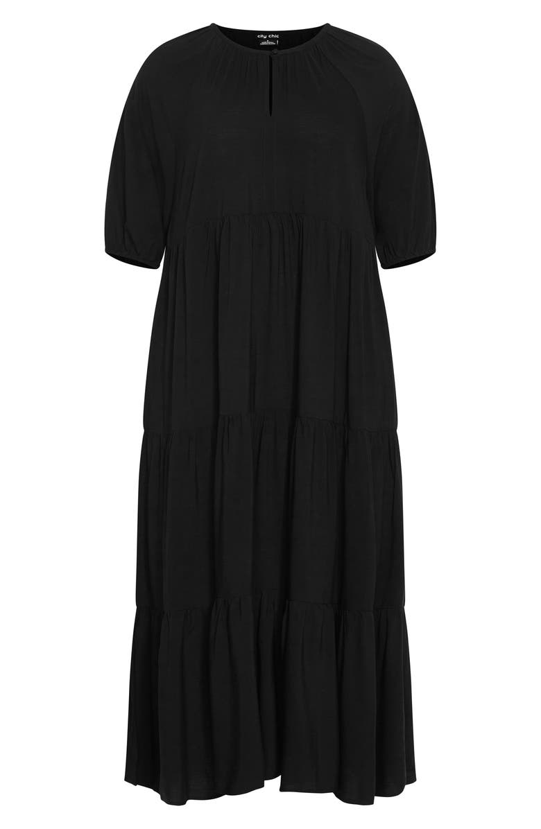 City Chic Brynn Tiered Maxi Dress, Alternate, color, 