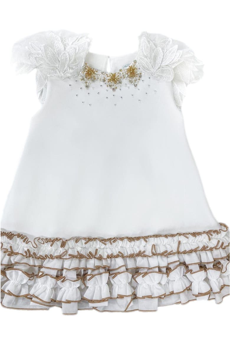 Petite Maison Kids Angelina White Feather Wings Dress, Main, color, White