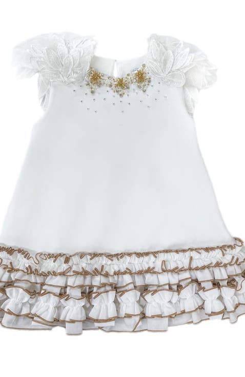Angelina White Feather Wings Dress (Baby)