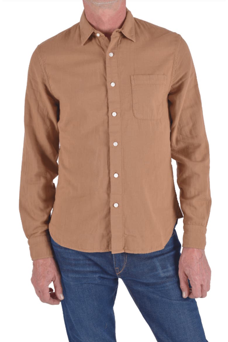 The Ripper Button-Up Organic Cotton Gauze Shirt, Main, color, SAND