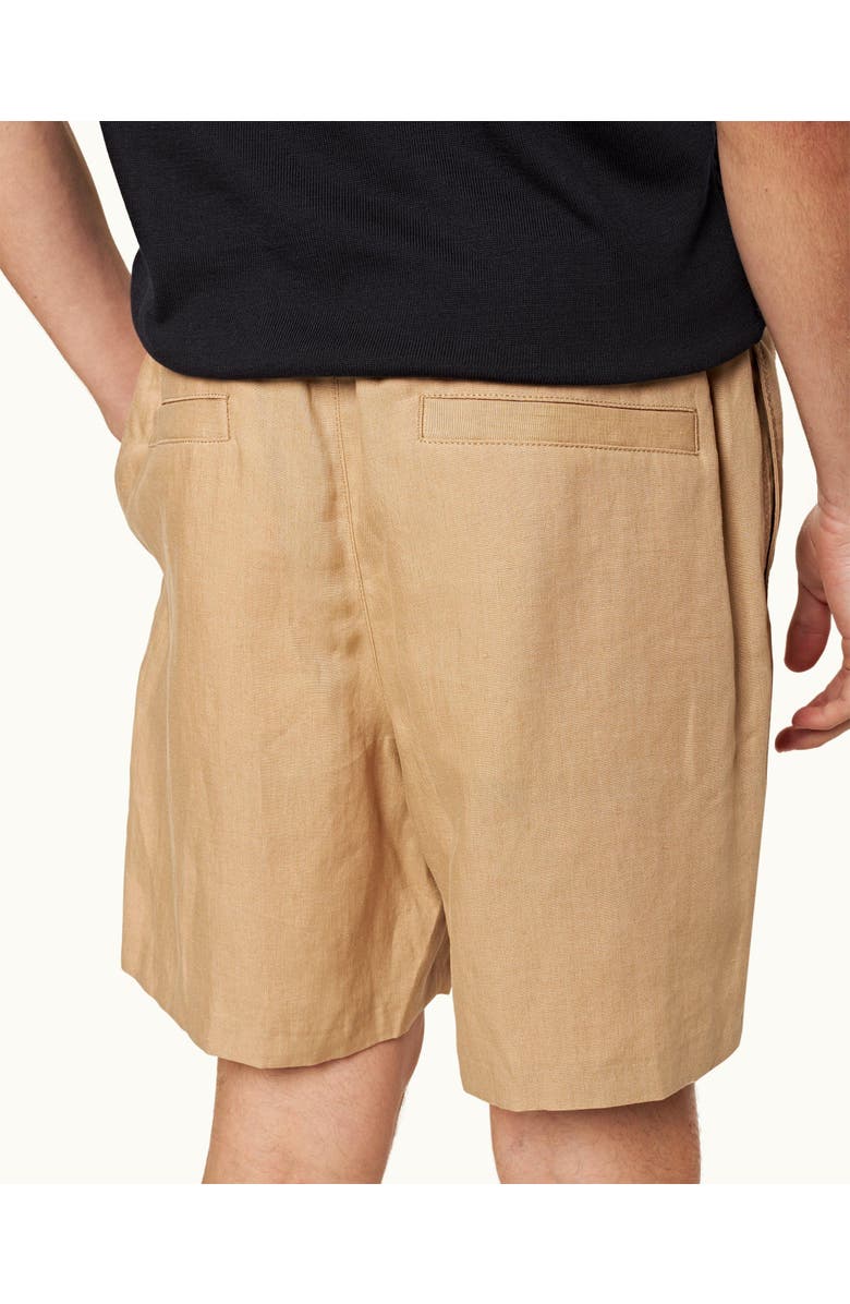 Orlebar Brown Alex Lino Relaxed Fit Italian Linen Drawcord Shorts, Alternate, color, Biscuit