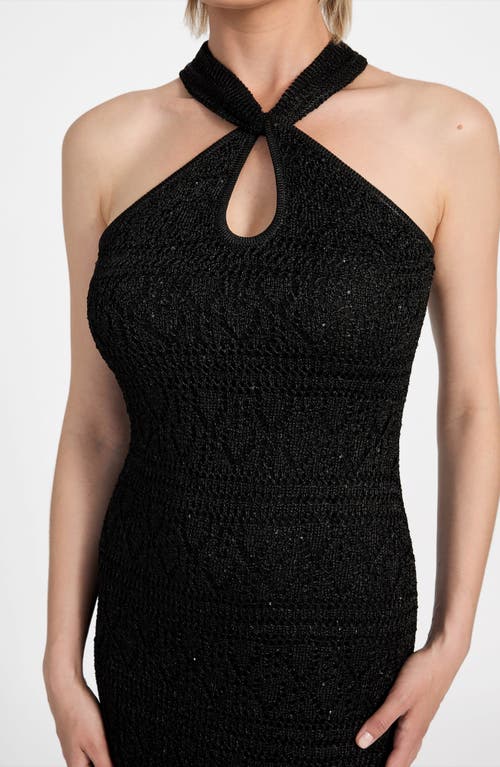 Guess Cynthia Sequin Keyhole Maxi Dress In Black