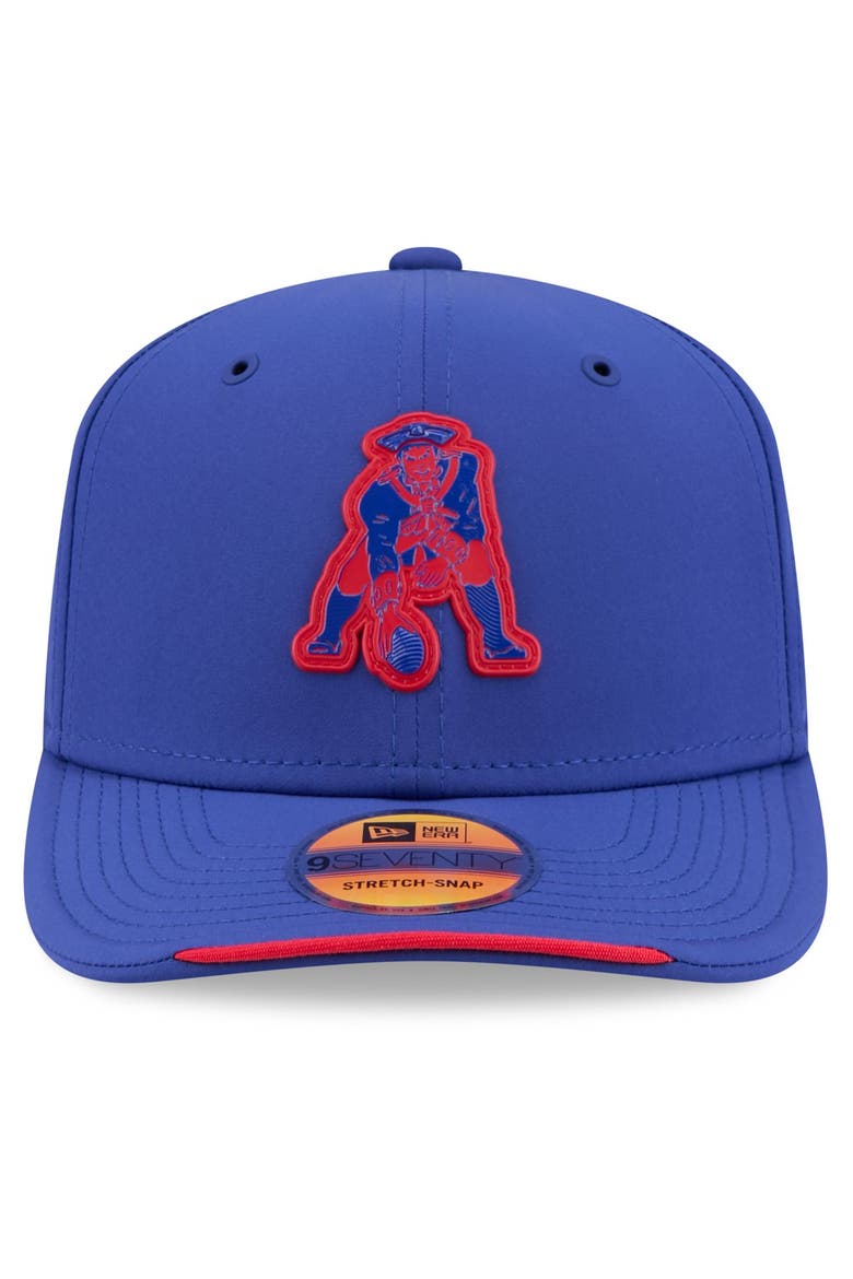 Men's New Era Royal New England Patriots 2026 Sideline Throwback 9SEVENTY Adjustable Hat, Alternate, color, Royal