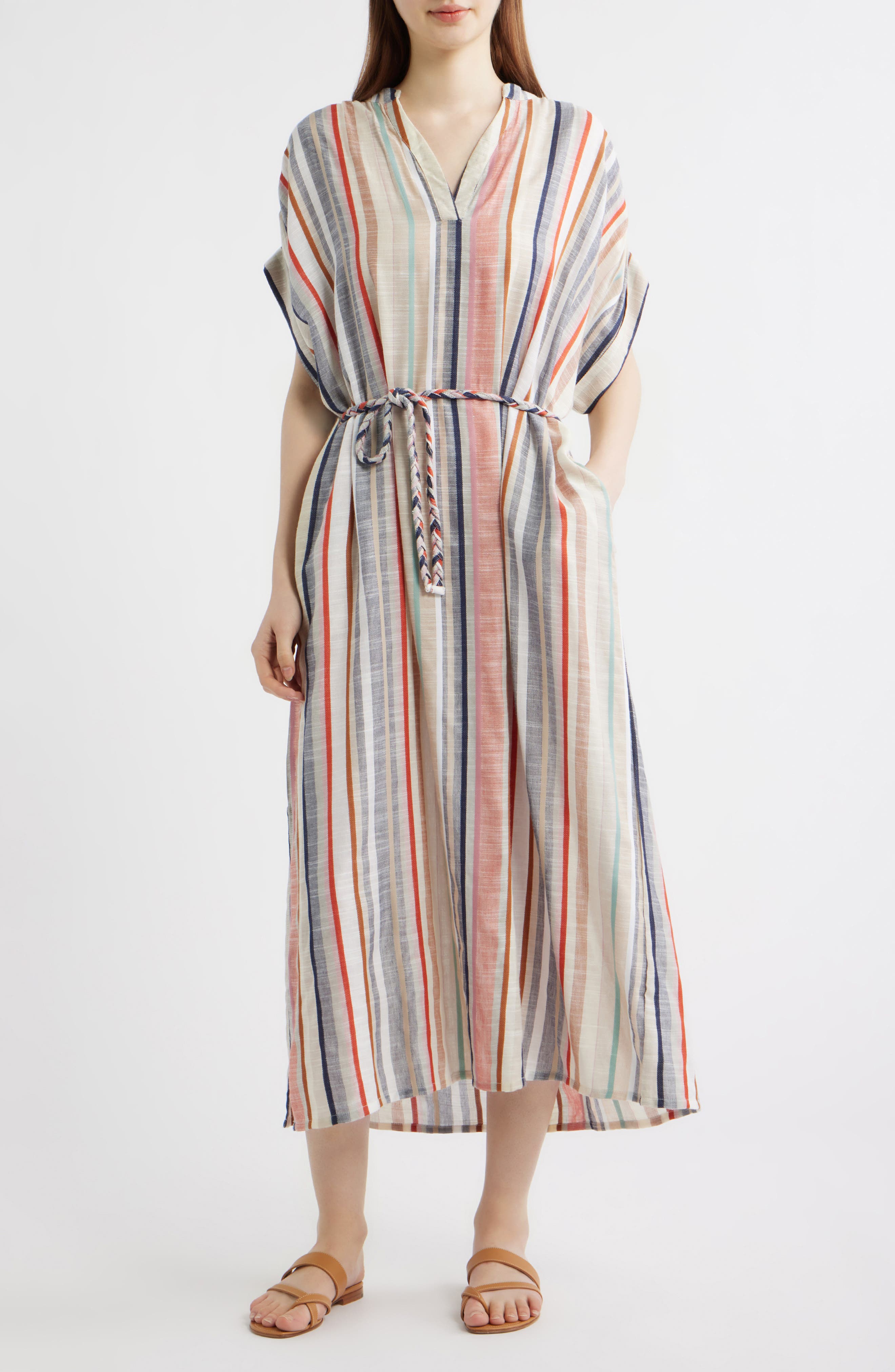 Belted Stripe Maxi Dress