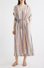 FRNCH Belted Stripe Maxi Dress