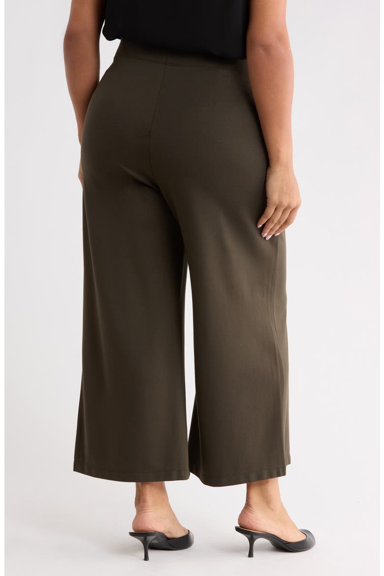 Ponte Knit Crop Wide Leg Pants, Alternate, color, LODEN