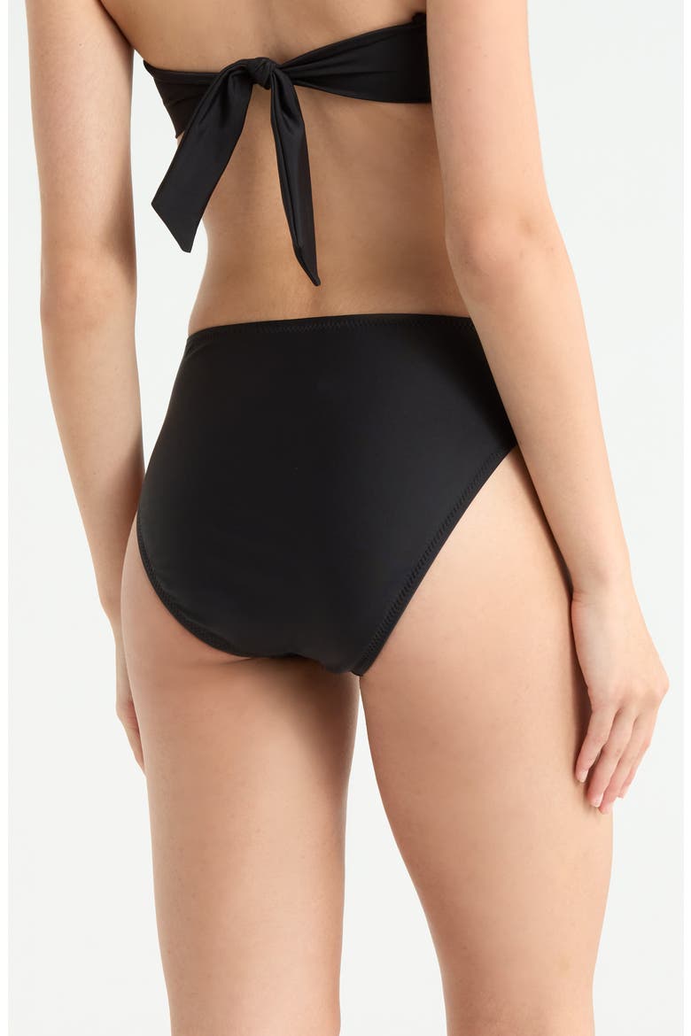 High Waist Bikini Bottoms, Alternate, color, BLACK