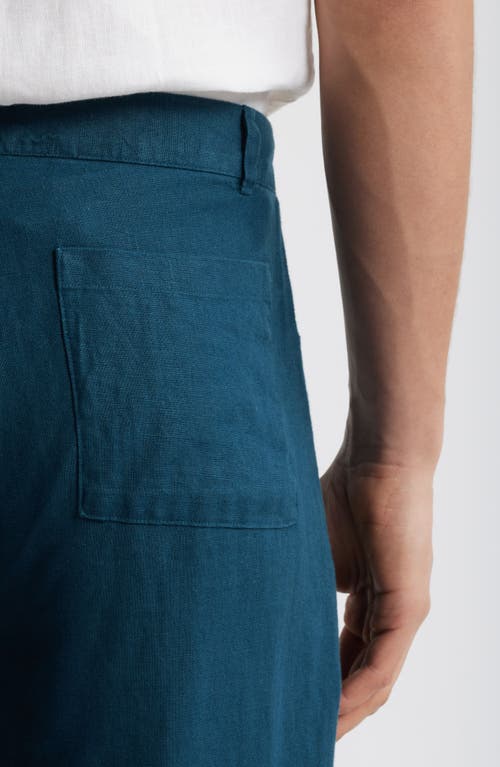 Alex Crane Cham Linen Straight Leg Pants In Dusk