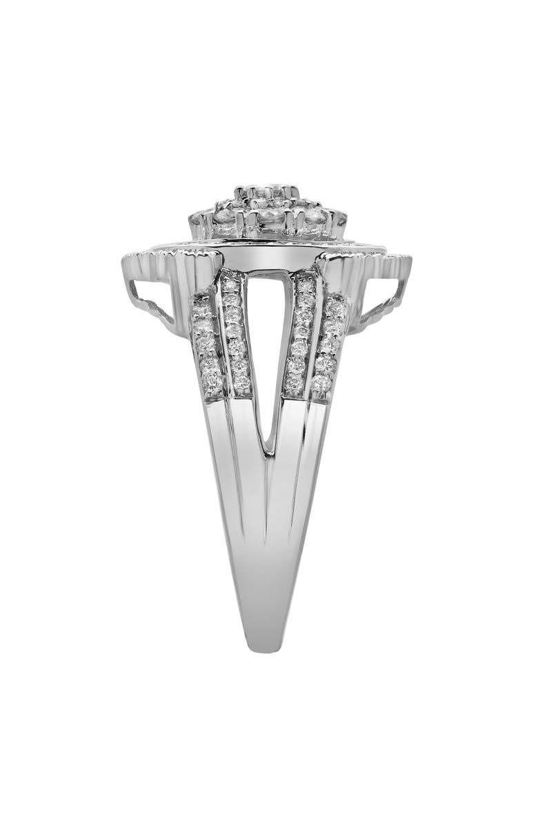 LuvMyJewelry Astrid 14K Gold Round Diamond Studded Cluster Ring - 0.97cts, Alternate, color, 14K White Gold