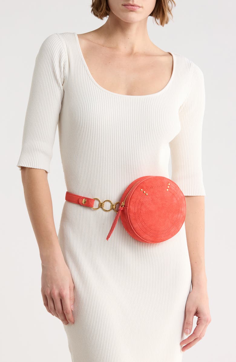 Longchamp Round Belt Bag, Alternate, color, Coral