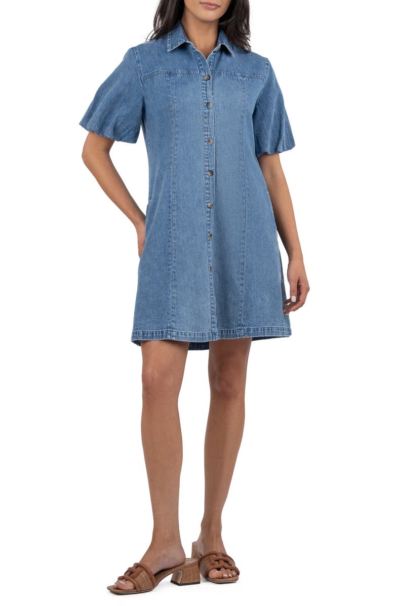 KUT from the Kloth Blanca Denim Mini Shirtdress, Main, color,