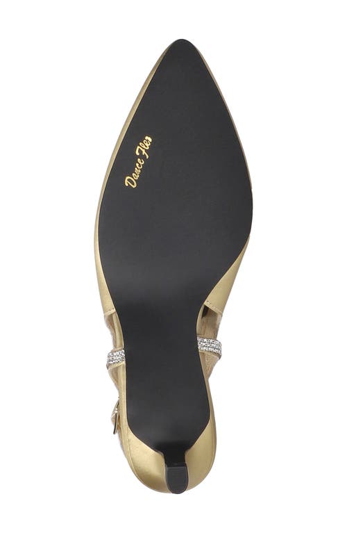 Easy Street Glisten Kitten Heel Slingback Pump In Gold Satin