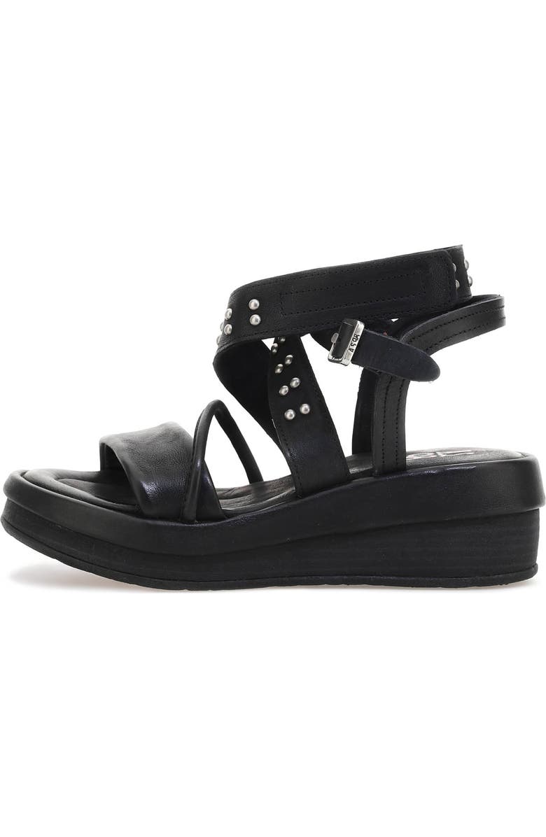 A.S.98 Shiloh Studded Wedge Sandal, Alternate, color, Black