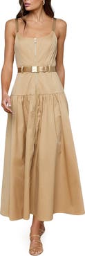 L'AGENCE Rima Belted Front Zip Midi Dress