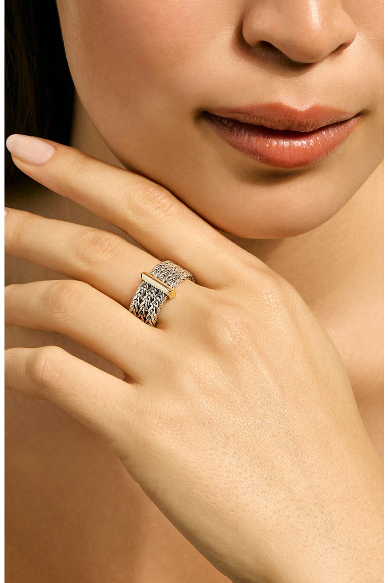 Icon Ring, Alternate, color, SILVER AND GOLD