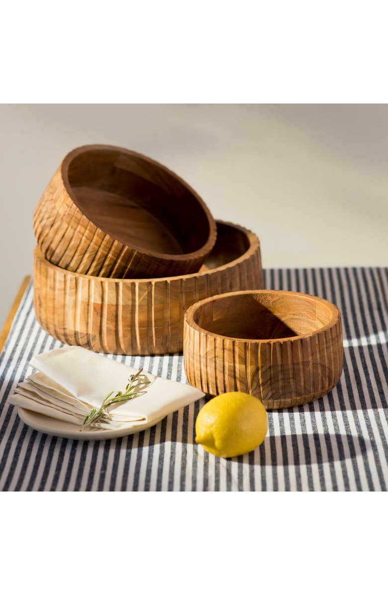 Mela Artisans Etta Acacia Wood Bowls, Alternate, color, Brown - Medium