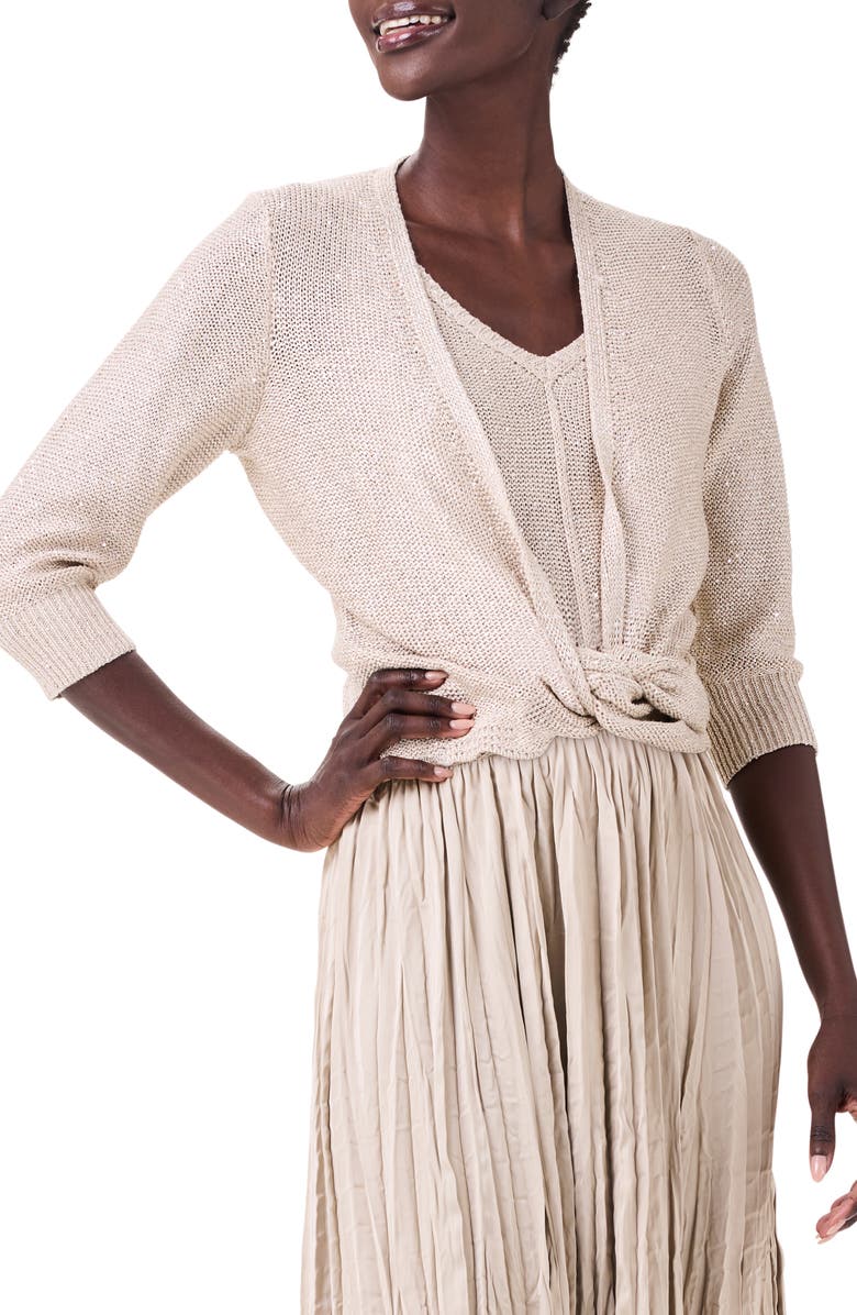 NIC+ZOE Subtle Sparkle 4-Way Cotton Blend Cardigan, Alternate, color,